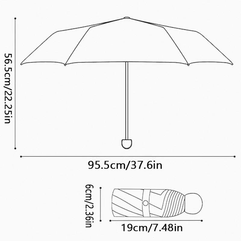 Mini parasol składany 5-krotny 8-żebrowy z nadrukiem wzoru Bayern Monachium, wiatroodporny, wodoodporny, lekki, przenośny