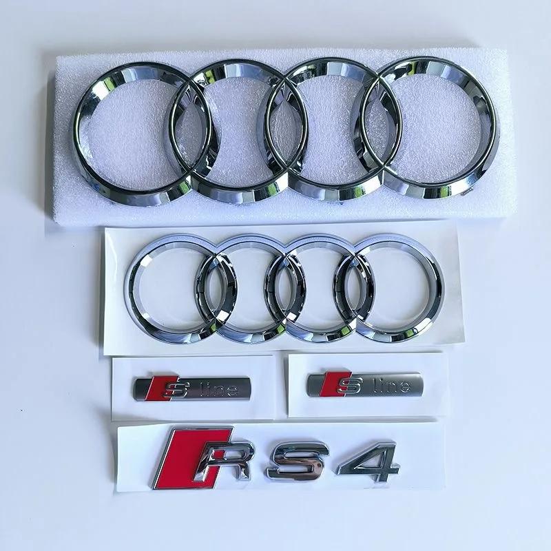 AUDI RS4 4Gredzeni Logo ABS Melns