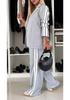 2026 Spring & Autumn Women's Long Sleeve Lapel Casual Suit Set (Two-Piece)