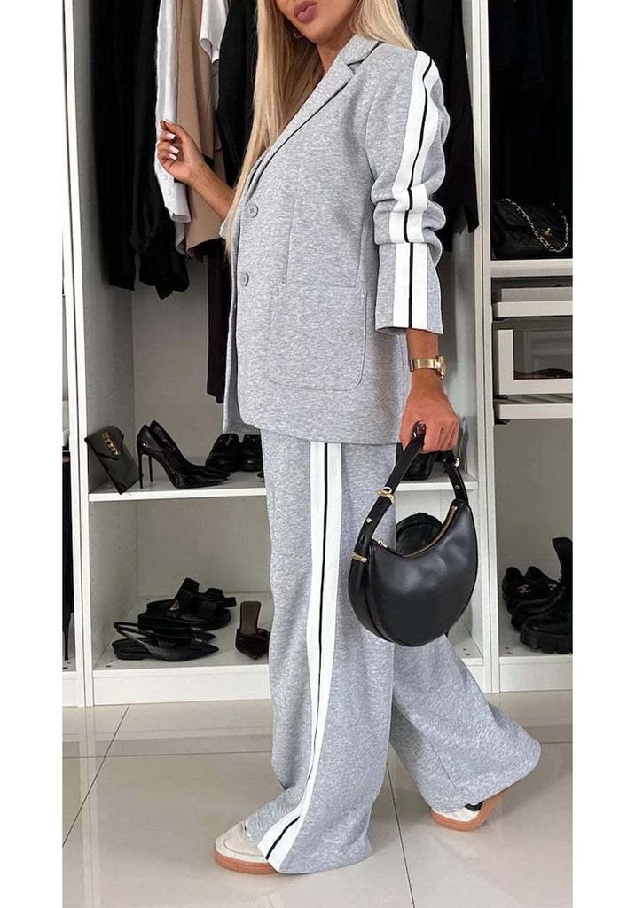 2026 Spring & Autumn Women's Long Sleeve Lapel Casual Suit Set (Two-Piece)