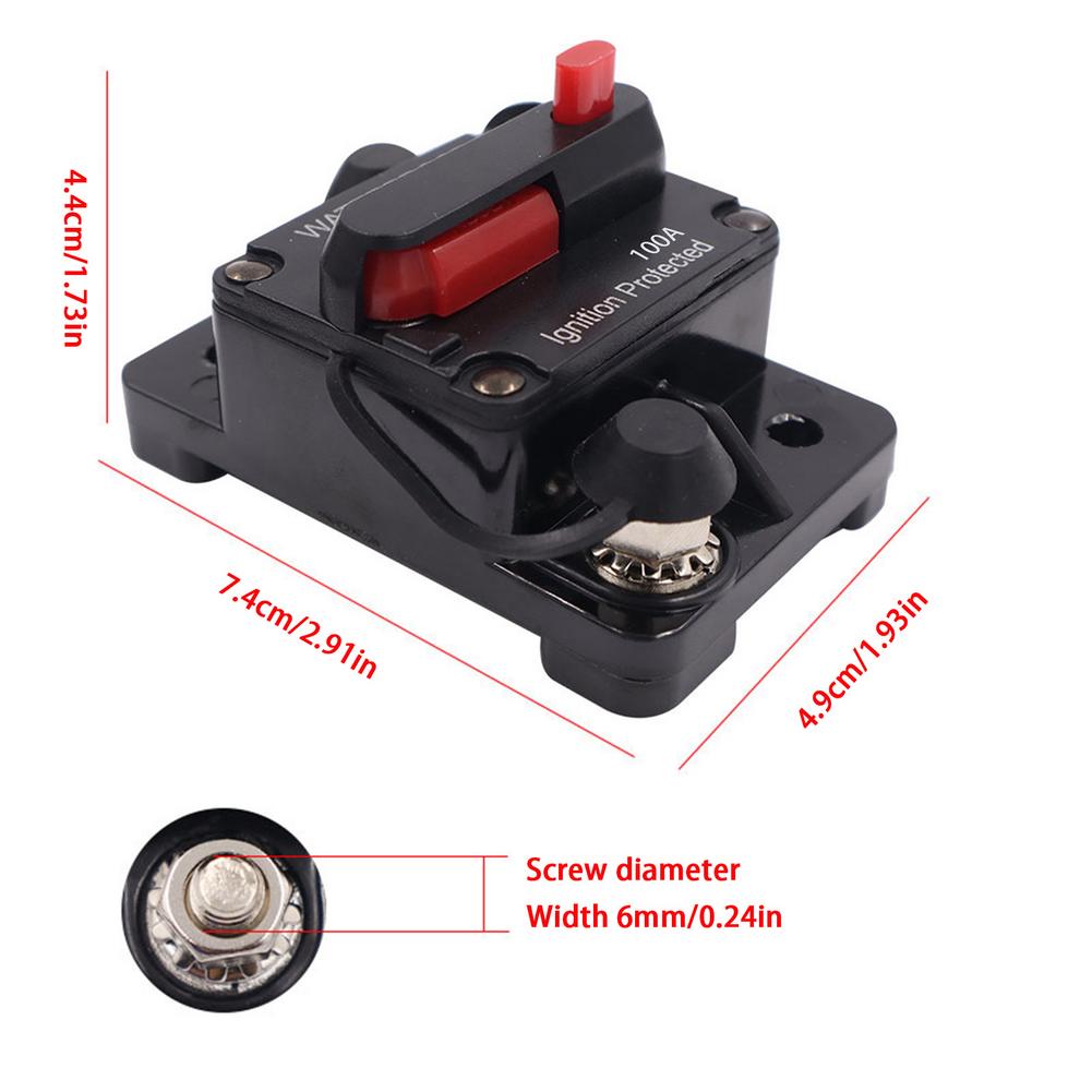 Wyłącznik Nadprądowy Bezpiecznikowy 100A 150A 200A 250A 300A AMP Skrzynka Resetowania 12-48V DC Samochodowy Łódź Auto Wodoodporny Ochronnik Akcesoria Samochodowe