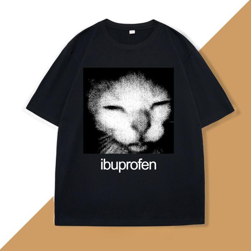 Ibuprofen Cat Meme Tshirt Women Causal Funny Cat Graphic T Shirts Fashion O Neck Unisexs Clothes Unisex Streetwear Tshirts Tops