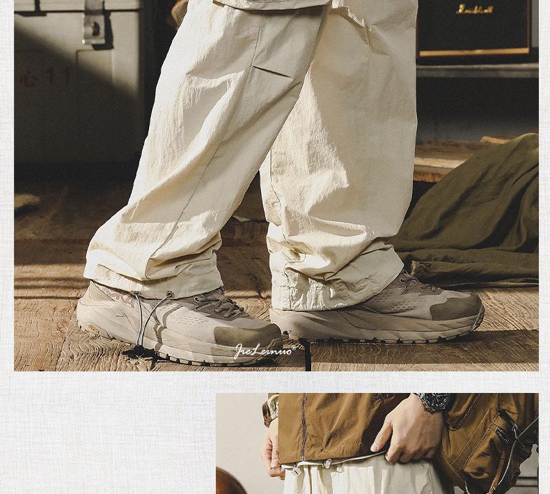 Męskie luźne spodnie spadochronowe szybkoschnące na lato