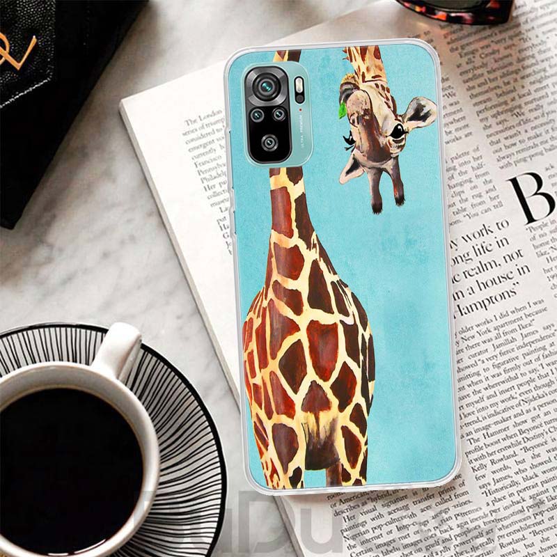 Cute Cartoon Giraffe Animal Cover For Xiaomi Redmi Note 14 13 12S 12 11 Pro Plus Phone Case 11S 10S 10 11E 11T 14Pro 13Pro Print