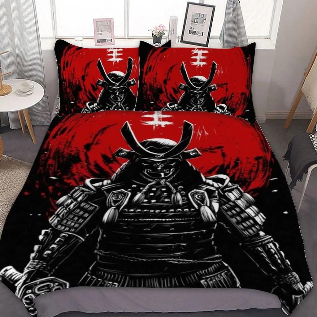 Tokyo Samurai Asian Japanese Bushido Culture Bedding Set Boys Girls Twin Queen Size Duvet Cover Pillowcase Bed Kids Adult