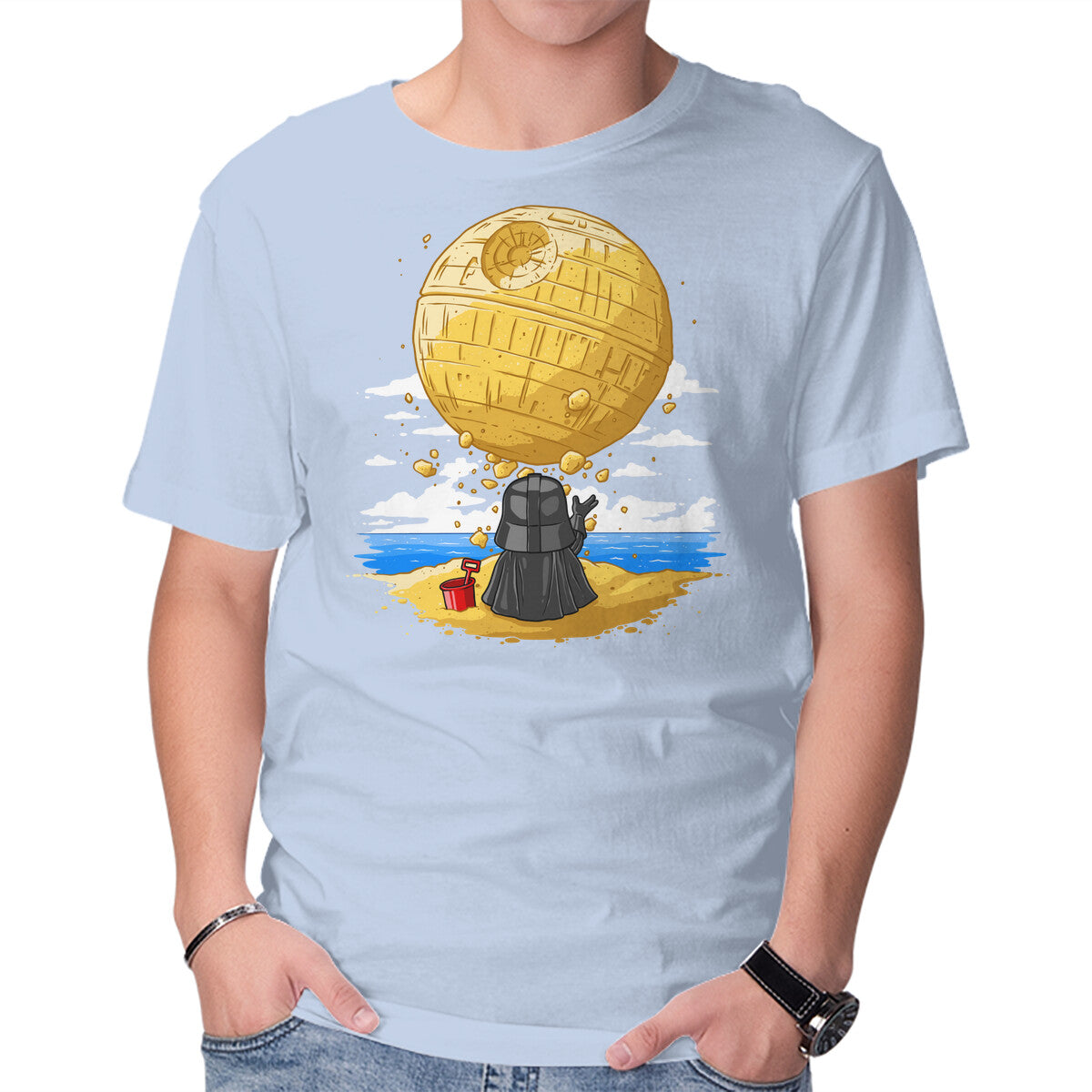 Unisex Crew Neck T-Shirt Darkside Sandcastles Graphic Short Sleeve Casual Tee XXXL
