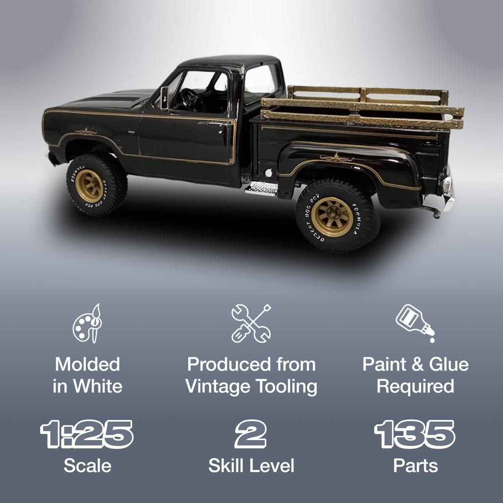 MPC Scale 1977 Dodge Warlock Stepside Pickup Plastic Model Kit MPC983 1/25