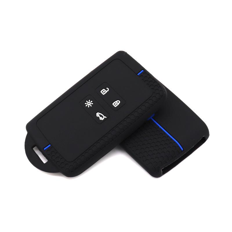 Renault Megane Koleos Silikon 4-Knopf Autoschlüsselanhängerhülle mit Wabenstruktur