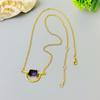 Fashion High Sense Geometric Needle Stud Earrings Temperament Zircon Half Circle Necklace Fashion Collarbone Chain