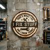 Metal Decorative Tag Vintage Garage Sign with Wrench Design Large Retro Distressed Wall Art for Bar Counters Tool Corners Man Cave Workshop Decor