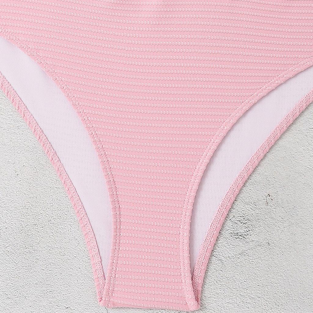 Sexy European and American Large Size High Waist Split Bikini Women's Swimsuit