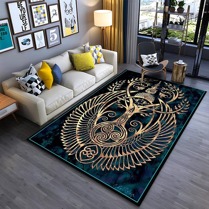 

Intricate Golden Tree and Eye Design Rug Suitable for use as an anti-slip game mat for living room and bedroom sofas 40x60cm( 15x23in )