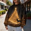 Women's Trendy Christmas Graphic Crewneck Sweatshirt Lightweight Casual Pullover Top for Holiday