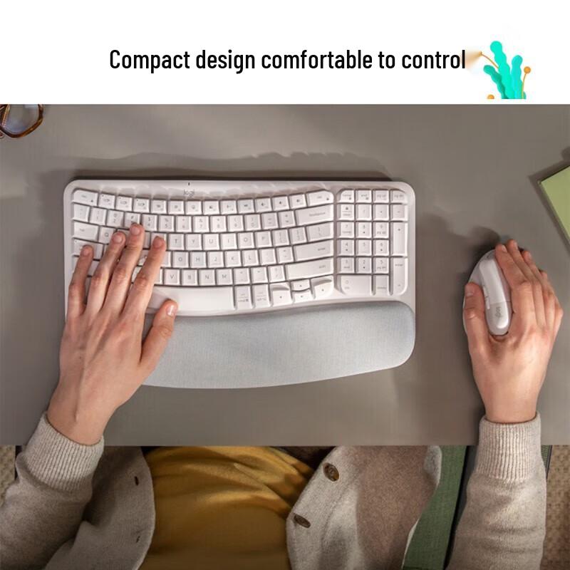 Logitech Wave Keys Ergonomic Wireless Keyboard and Lift Mouse Combo