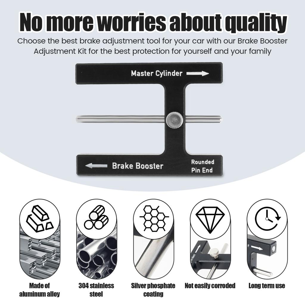 Brake Adjustment Tool Brake Booster Pushrod Tool Master Master Cylinder Push Rod Length Gauge Brake Booster for Home Vehicles