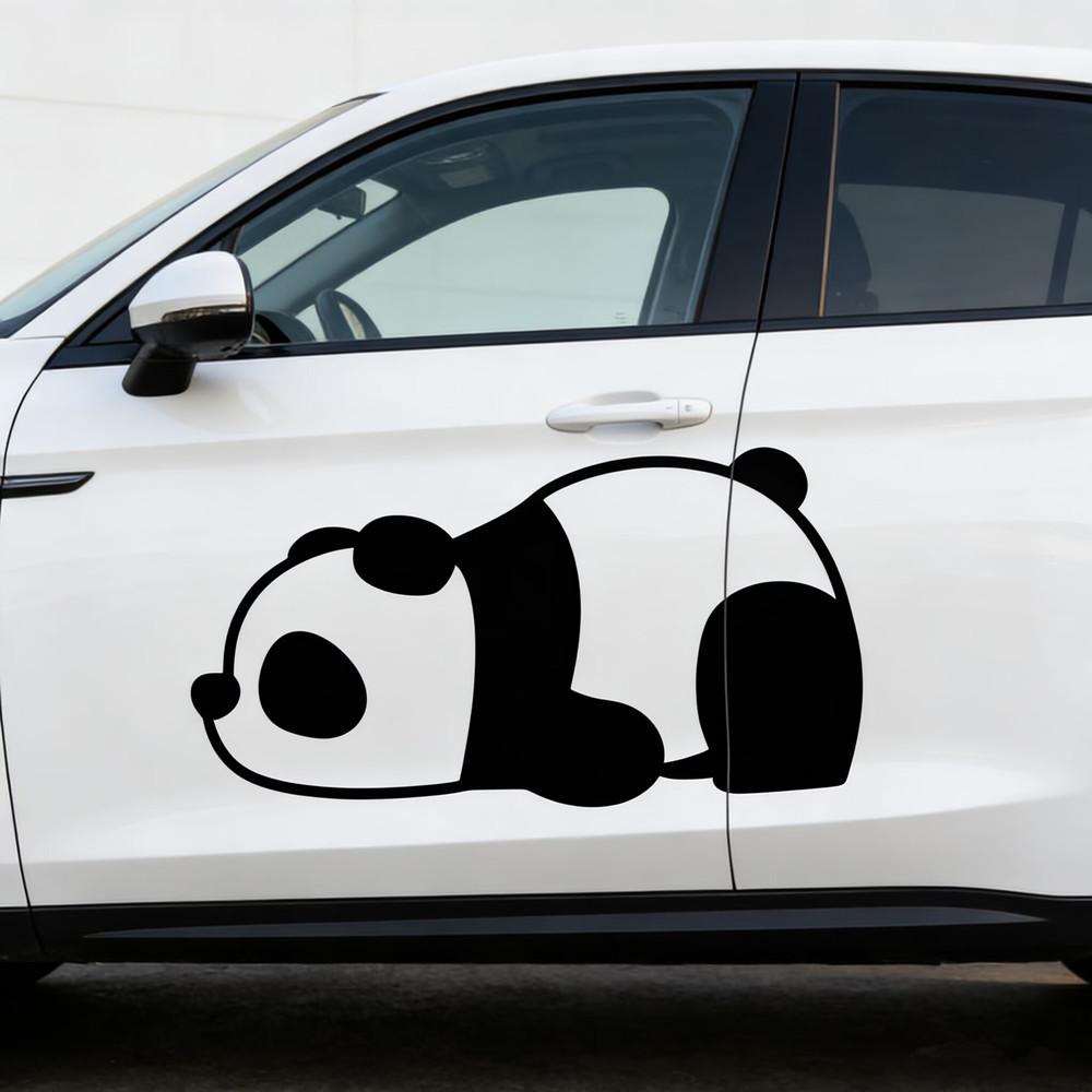 2pcs Cute Panda Vinyl Car Stickers Waterproof Decals for SUV RV Truck Travel Camping Creative Auto Decor Accessories