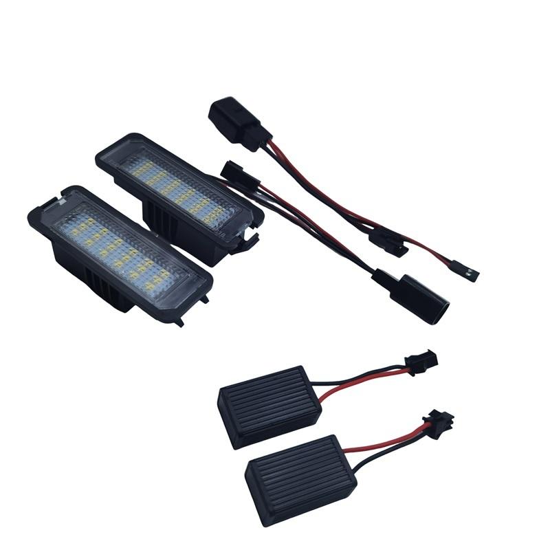 For VW GTi Golf 4 5 6 7 MK4 MK5 MK6 MK7 Passat B7 CC EOS Scirocco Beetle 2PCS LED Number License Plate Lights With Canbus