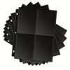 Four-pocket black card sleeve pages, 3-hole double-sided, fits for postcards, photo cards, etc
