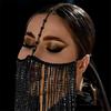 Elegant Crystal Bead Tassels Face Jewelry With Adjustable Metal Chain For Parties Weddings And Special Event