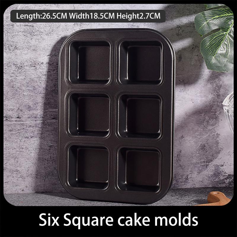 12/6 Grid Cake Mold Square Mini Bread Burger Muffin Cupcake Mold For Household Non-Stick Baking Pan Oven Trays Pastry Tool