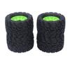 4pcs Rubber Wheels Tires with Plastic Hub Green Great Grip Thickened Weighted Wheels Tires Replacement for 1/8 1/10 RC Crawler Car