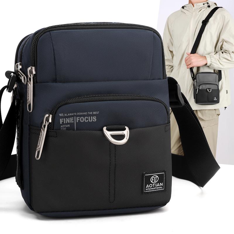 Men's Outdoor Small Bag Oxford Shoulder Crossbody Bag Mobile Phone Bag