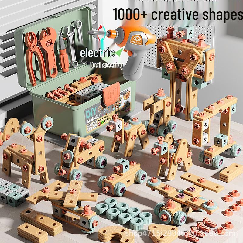 

Children s Electric Drill & Screw Assembly Toy Set: DIY Toolbox for Educational Play