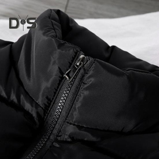Men Waistcoat Stand Collar Sleeveless Vest Coat with Pockets Zipper Closure Warm Comfortable Down Waistcoat