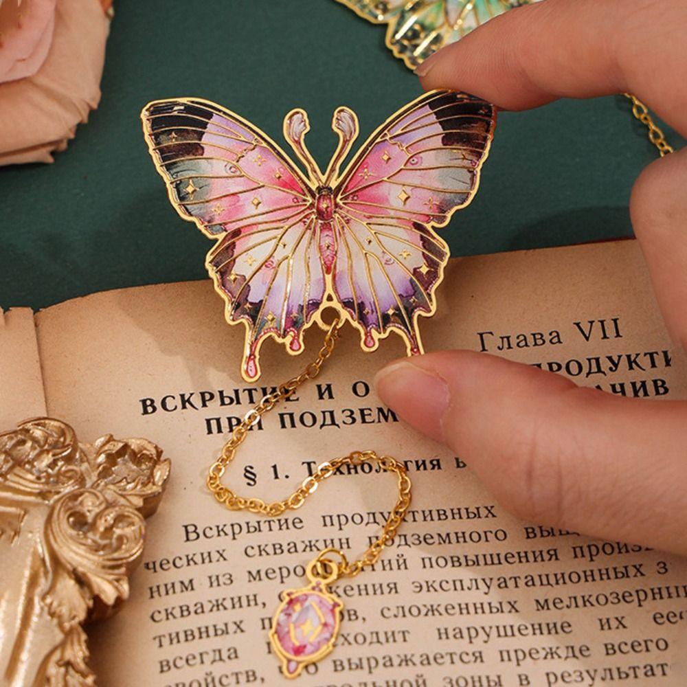 Metal Metal Bookmark Pendant Book Page Clip Retro Butterfly Bookmark Teacher