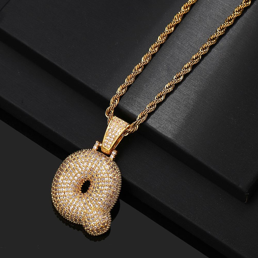 Hip Hop 26 English Letter Pendant Rap Simple Fat Letter Pendant Unisex Necklace