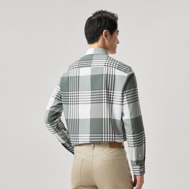 K-Boxing Men s Plaid Long-Sleeve Casual Shirt M