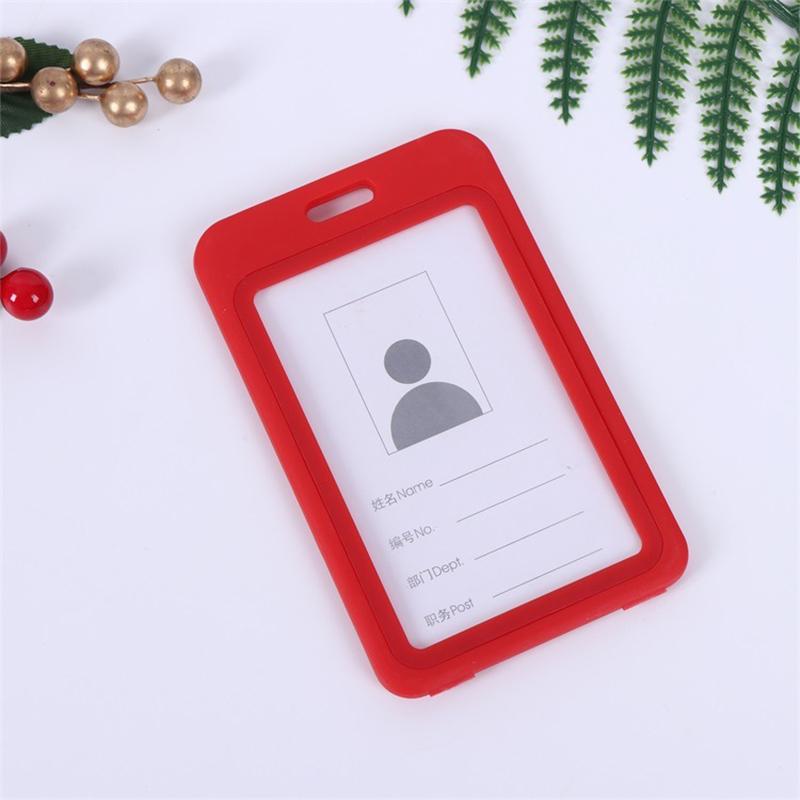 Plastic Double Sided Transparent Employees Work School Credential Badge Office Pass Id Card Holder Accessories Lanyard Decor