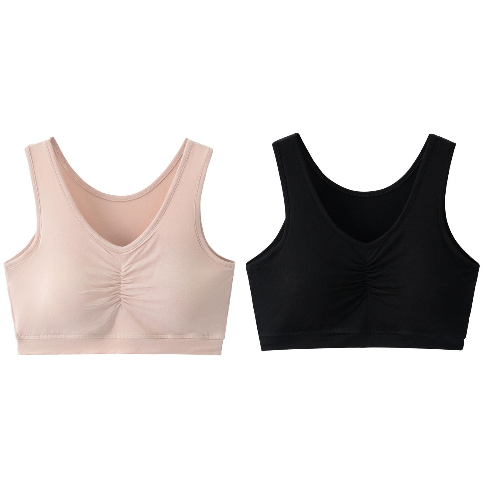 

Women s Modal Tank Top with Built-in Bra Padded Sleeveless Undershirt 2 Pack Soft Stretchy Fabric Seamless Design Comfortable Fit One Size