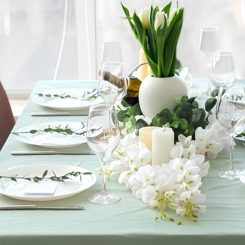 1/4Pcs solid color disposable plastic tablecloth, foldable, suitable for weddings, graduation ceremonies, and Christmas parties