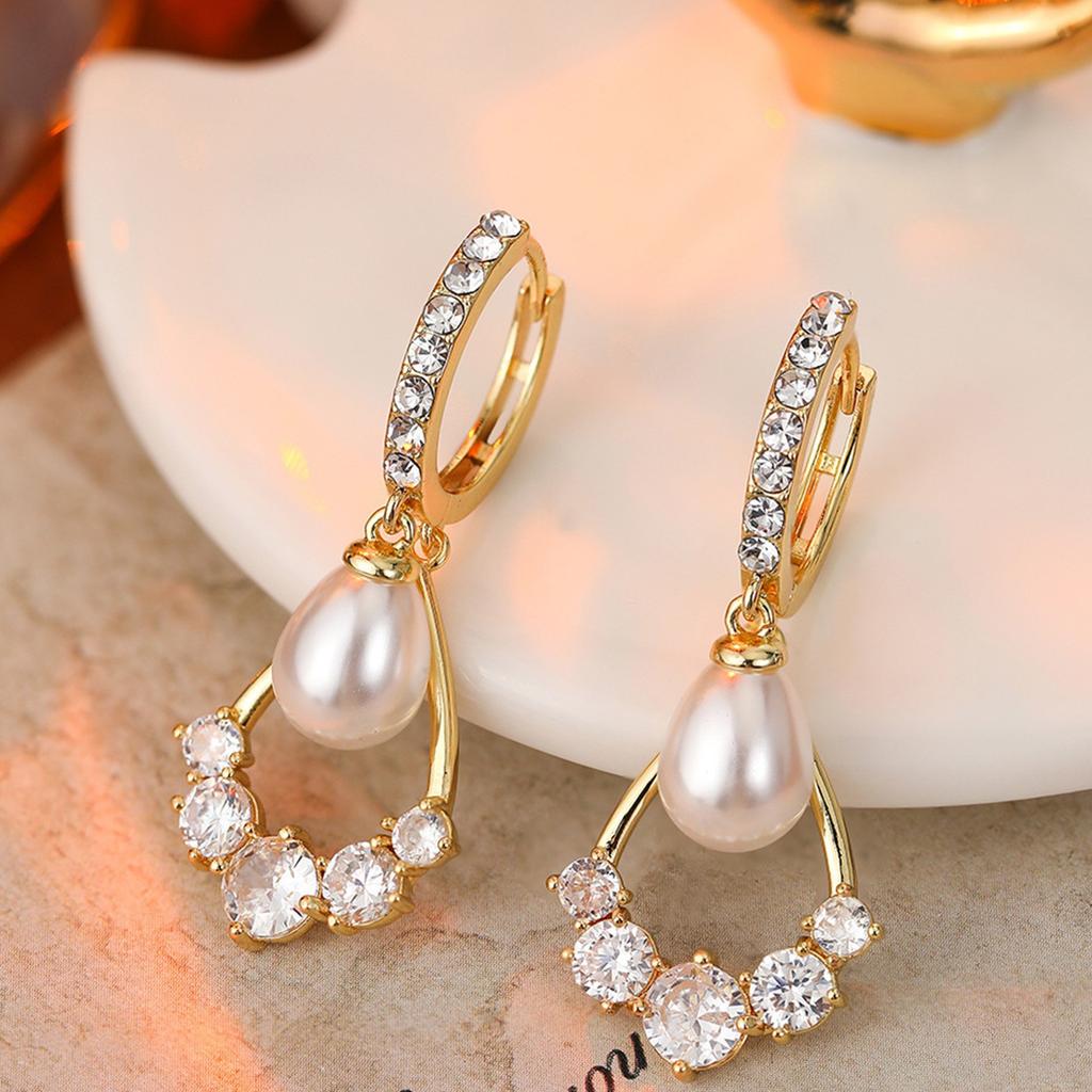 European and American new exaggerated fringed earrings women's s911 silver needle trendy fashion water drop banquet flash diamond stud earrings