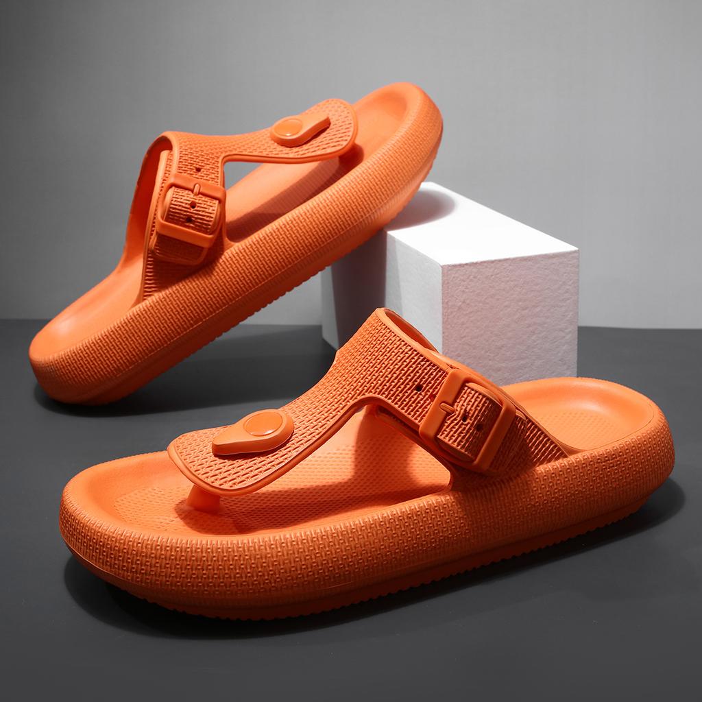Fashion Shevalues Summer New Men's Flip Flops EVA Lightweight Leisure Slides Non-Slip Beach Sandals Soft Sole Comfortable Home Slippers