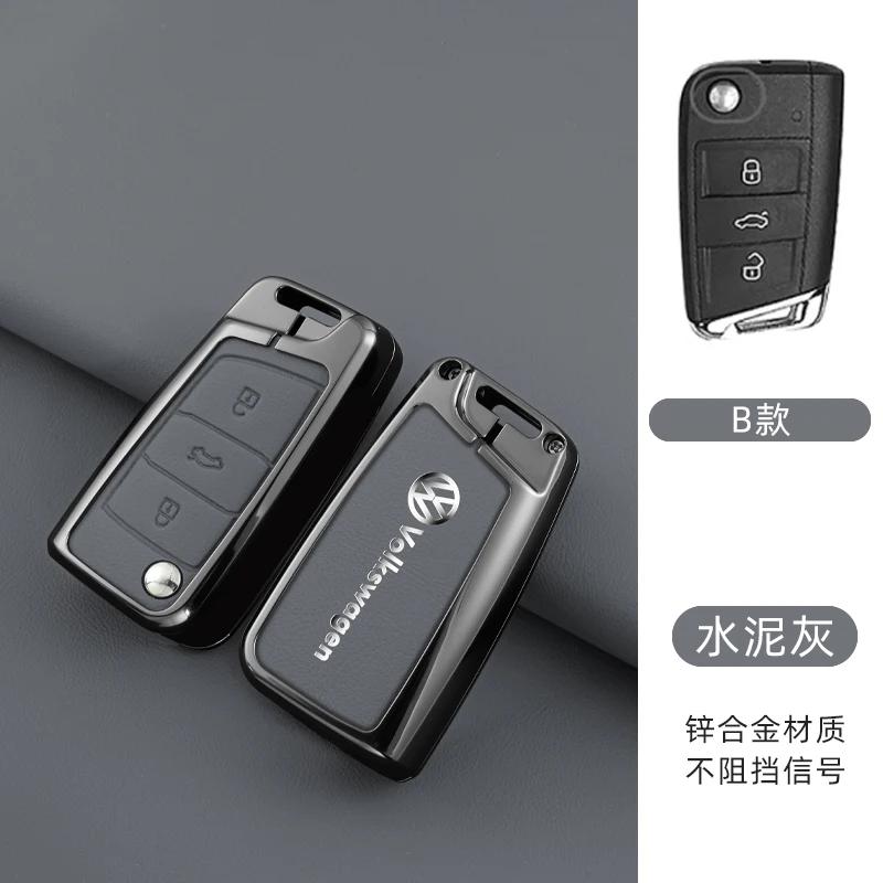 

Hot Leather Car Remote Key Case Fob Cover Protector Holder Shell For VW Volkswagen Golf 7 MK7 Tiguan MK2 T-roc T-cross Accessori