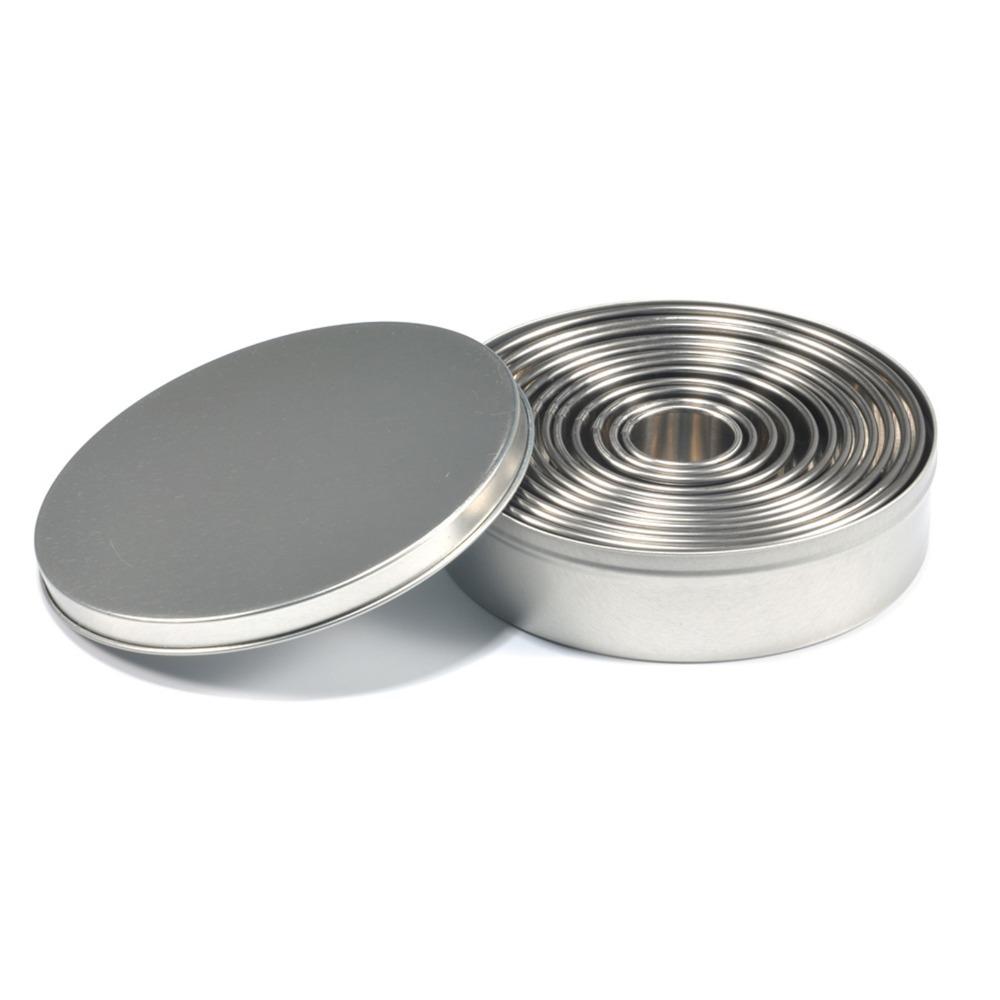 12Pcs 1.2 Inch Height Cookie Cutters Set Stainless Steel Biscuit Molds Circle Pastry Cutters  Clay