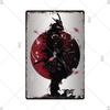 Retro-Kunst im japanischen Stil, Vintage-Samurai-Poster, Blechschild, dekorative Metalltafel, Wandplatte, Schilder, Wohnzimmer, Schlafzimmer, Heimdekoration