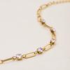 Youthway Minimalist Women Bracelet  Gold Color Plated Stainless Steel Round White Zirconia Tennis Chain Jewelry Gift