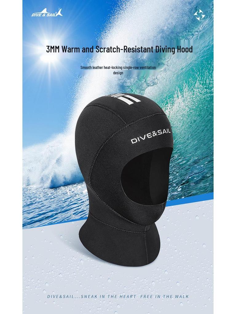 New 3MM Thickened Warm Diving Cap for Men and Women - Winter Swim, Snorkeling, Surfing, Sun Protection, Wetsuit Hood, Facekini.
