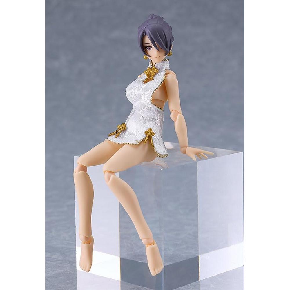 figma female body [Mika] with miniskirt China dress [white] non-scale plastic painted movable figure