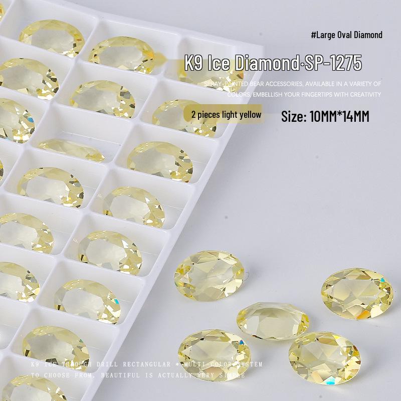 

Набор страз K9 для нейл-арта: Прозрачный леденец и прямоугольные стразы, овальный дизайн ледяного кубика сахара, украшения для DIY, 2 шт.