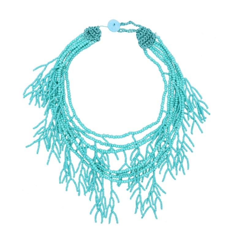 Handmade Multilayer Rice Beads Necklace Choker Necklace Jewelry For Women Skin Friendly Bohemian Dress Neck Wear