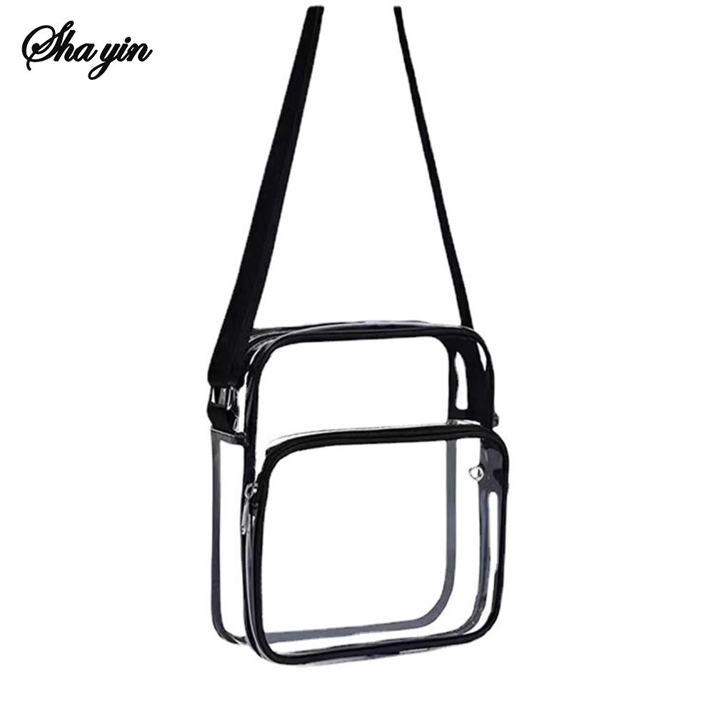 1PC Pvc Transparent Storage Bag With Adjustable Shoulder Strap, Large Capacity Crossbody Bag, Travel Money Bag