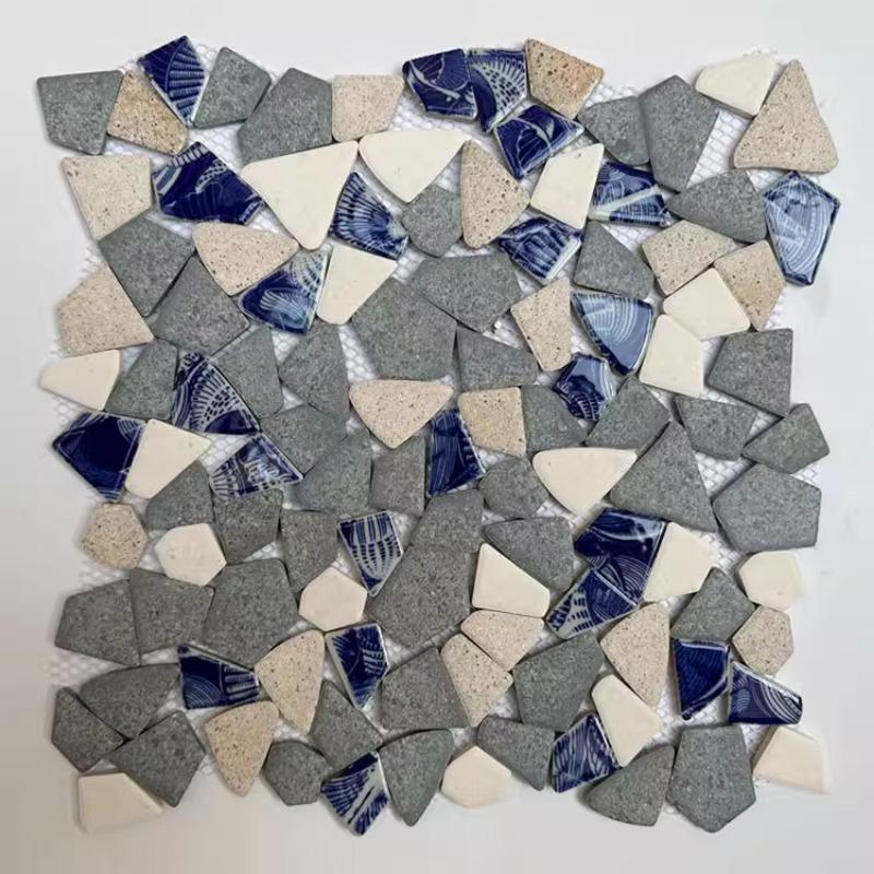 Azulejos Cerâmicos Coloridos 30x30cm com Pedrisco Grátis para Jardim Piscina Parede de Fundo Mosaico Azulejos Resistentes ao Desgaste Decoração