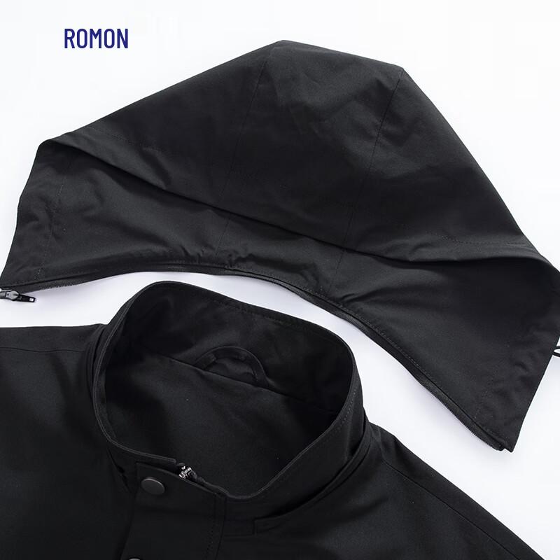 ROMON Men's Detachable Hood Anti-Wrinkle Business Casual Jacket