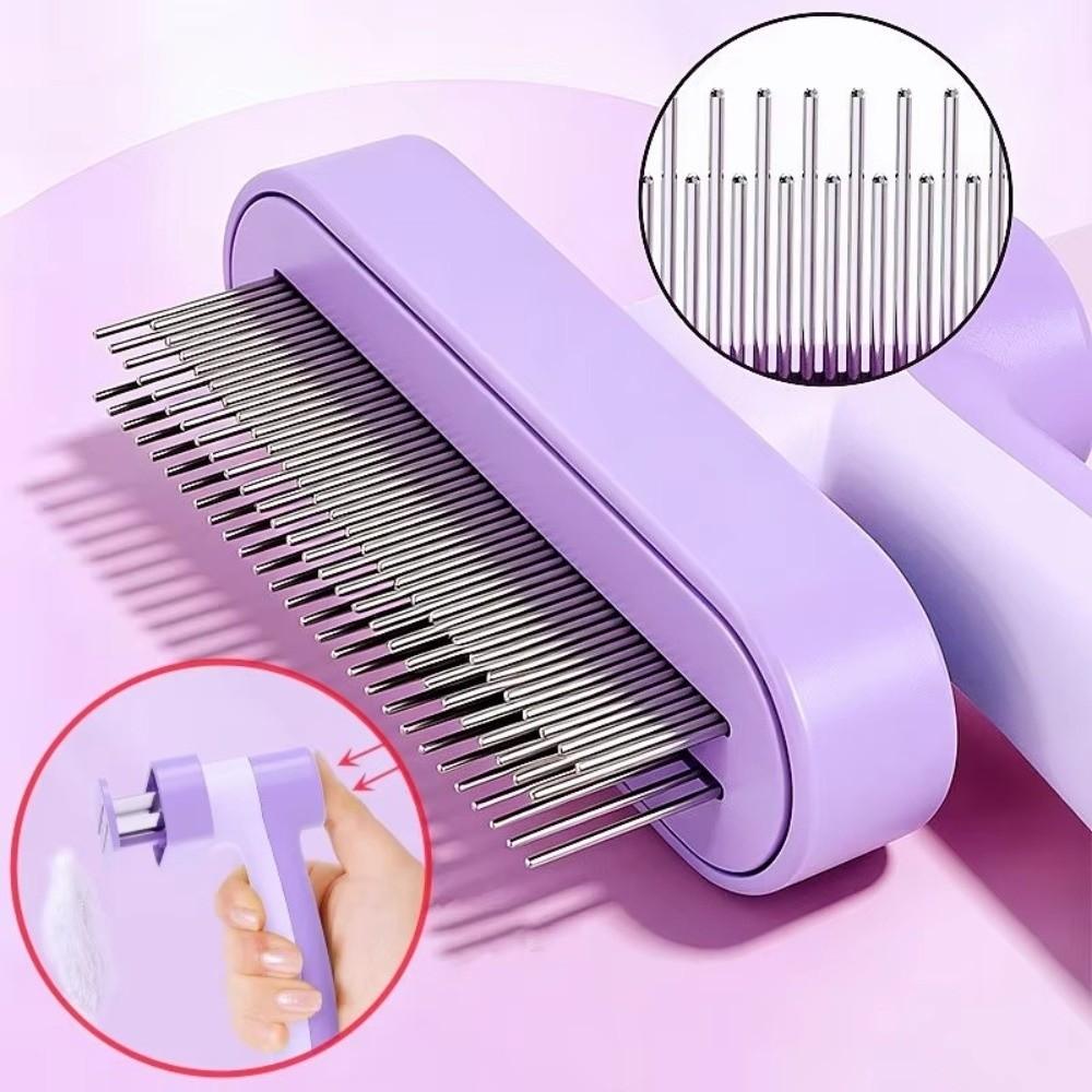 Double Row Dog Hair Comb Massage Function Self Cleaning Dog Brush New Pet Comb Cats