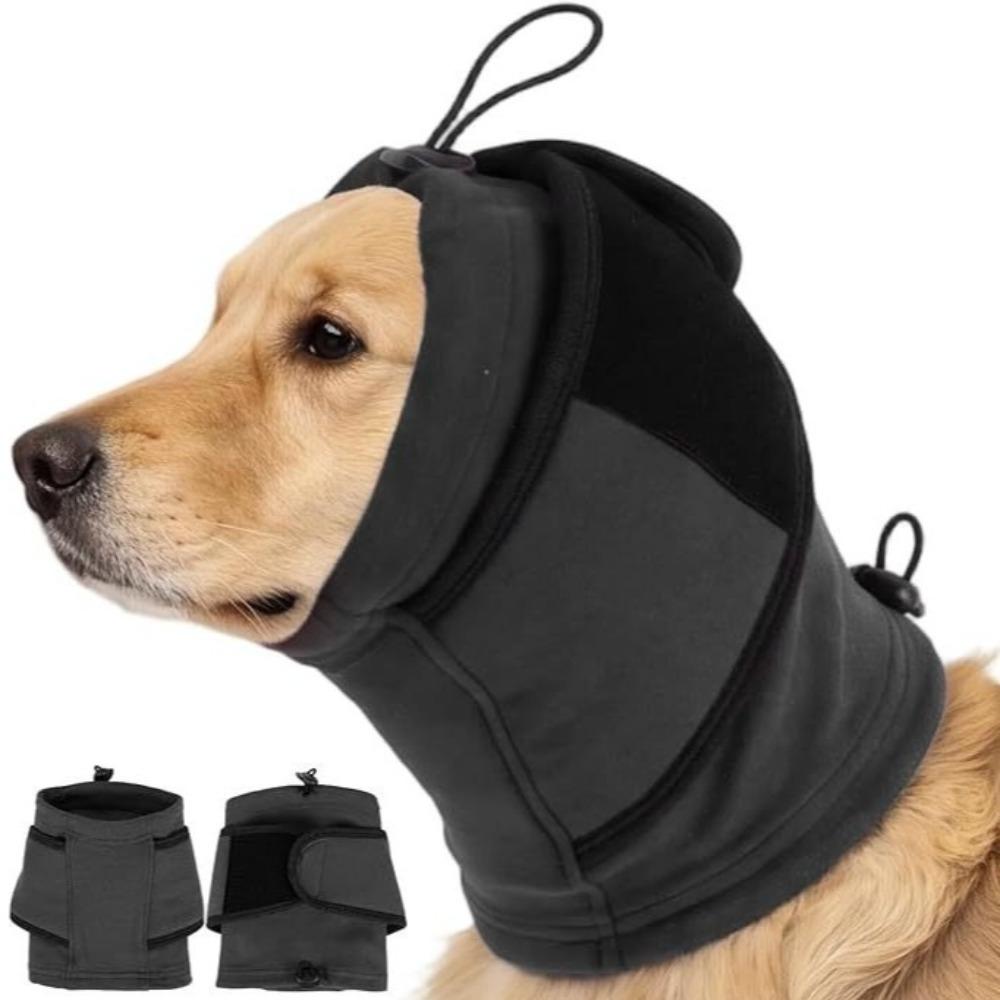 Adjustable Dog Calming Earmuff Breathable Protection Earmuff Calming Head Wrap Thunder Protection S серый