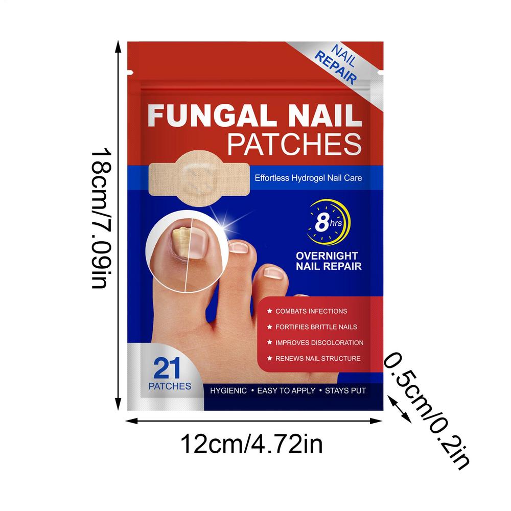 21Patches/bag Toenail Fungus Patch Waterproof Nail Repair Patches Nail Ingrown Correction Stickers For Fungal Nail Patches